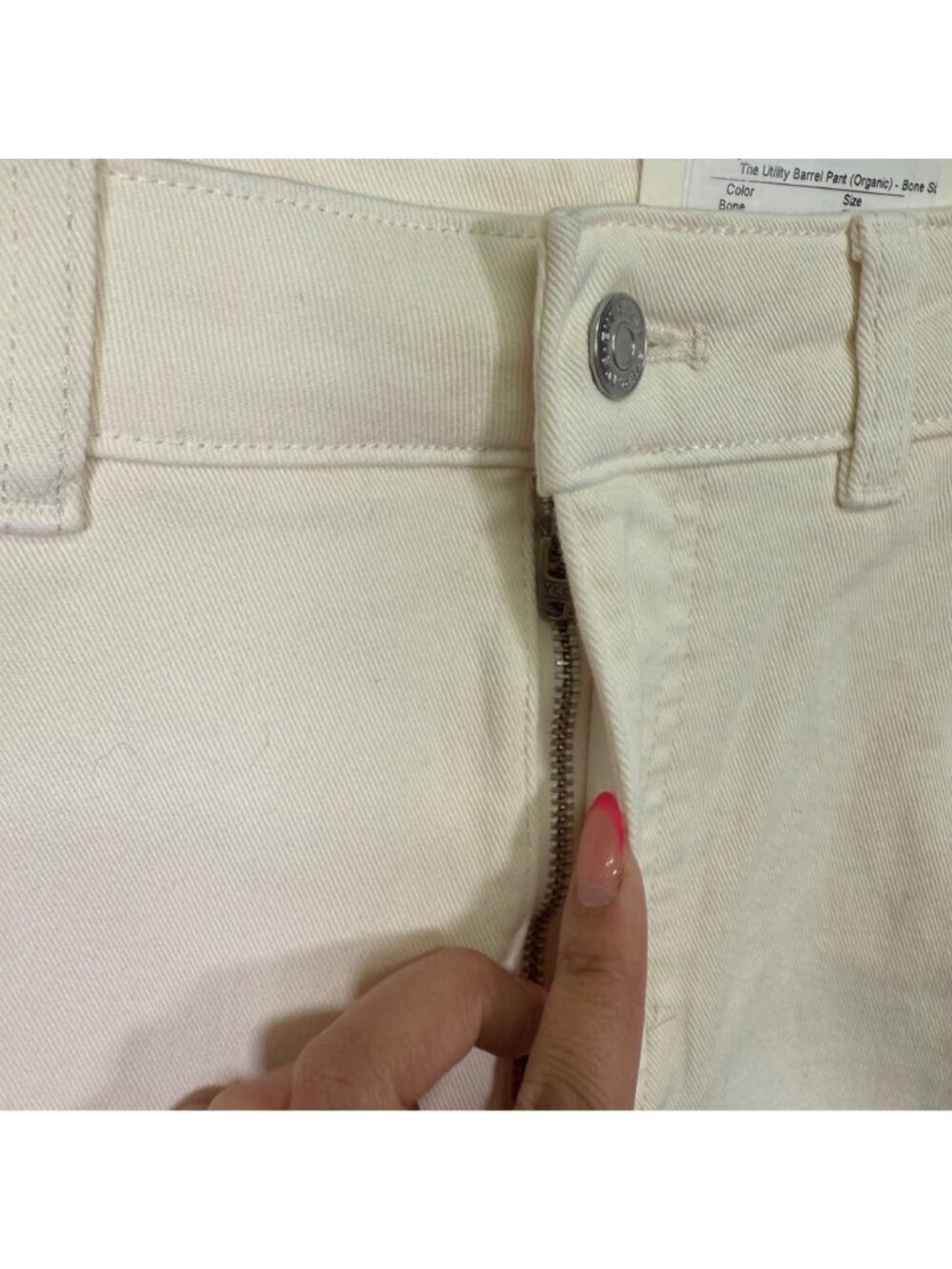 Everlane Women's Bone Organic Cotton Barrel Utility Pants Size 00 Ankle Relaxed - Picture 14 of 16